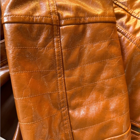NWT We The Free Tan Vegan Leather Jacket Size M - Picture 8 of 10